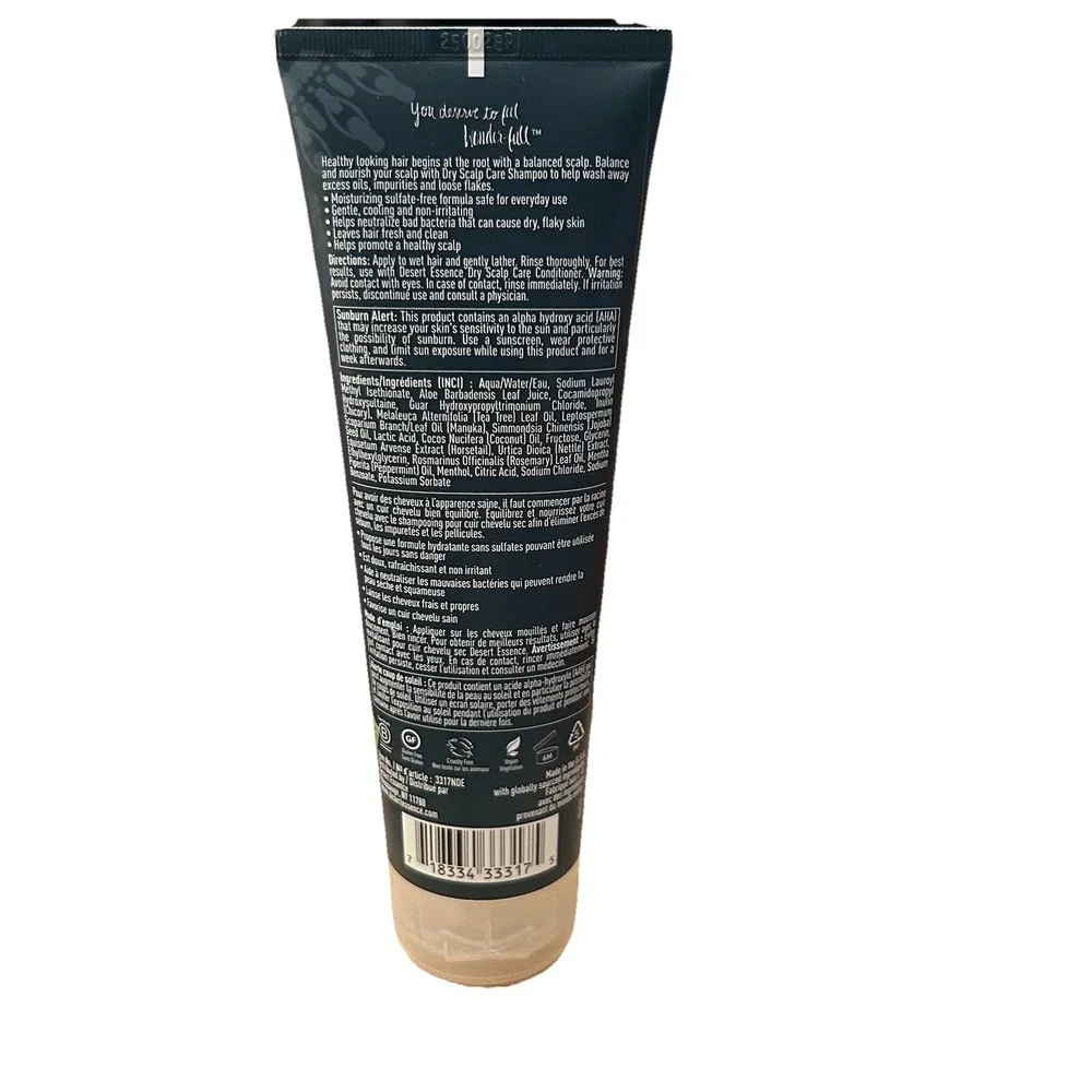Desert Essence‎ Dry Scalp Care Shampoo Balancing 8 fl oz Hydrating Vegan Formula